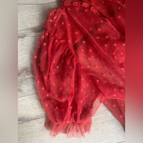 Red Short Ruffled Top - Picture 6 of 8